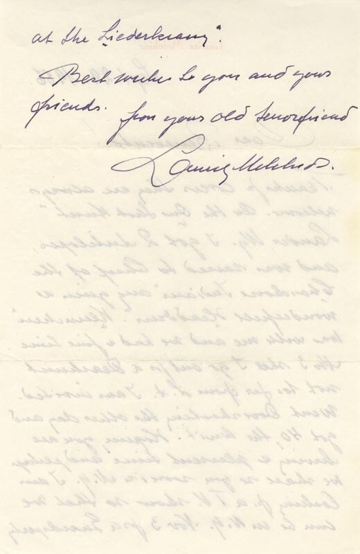 LAURITZ MELCHIOR - AUTOGRAPH LETTER SIGNED