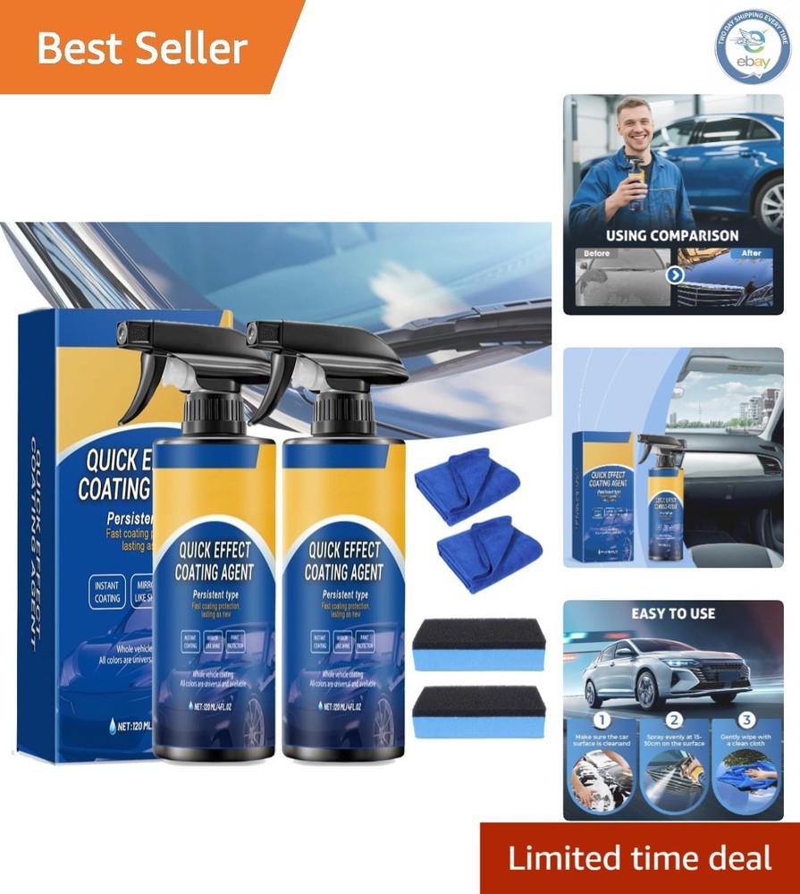 2 Pack Quick Effect Car Coating Spray - Ultimate Paint & Glass Protector