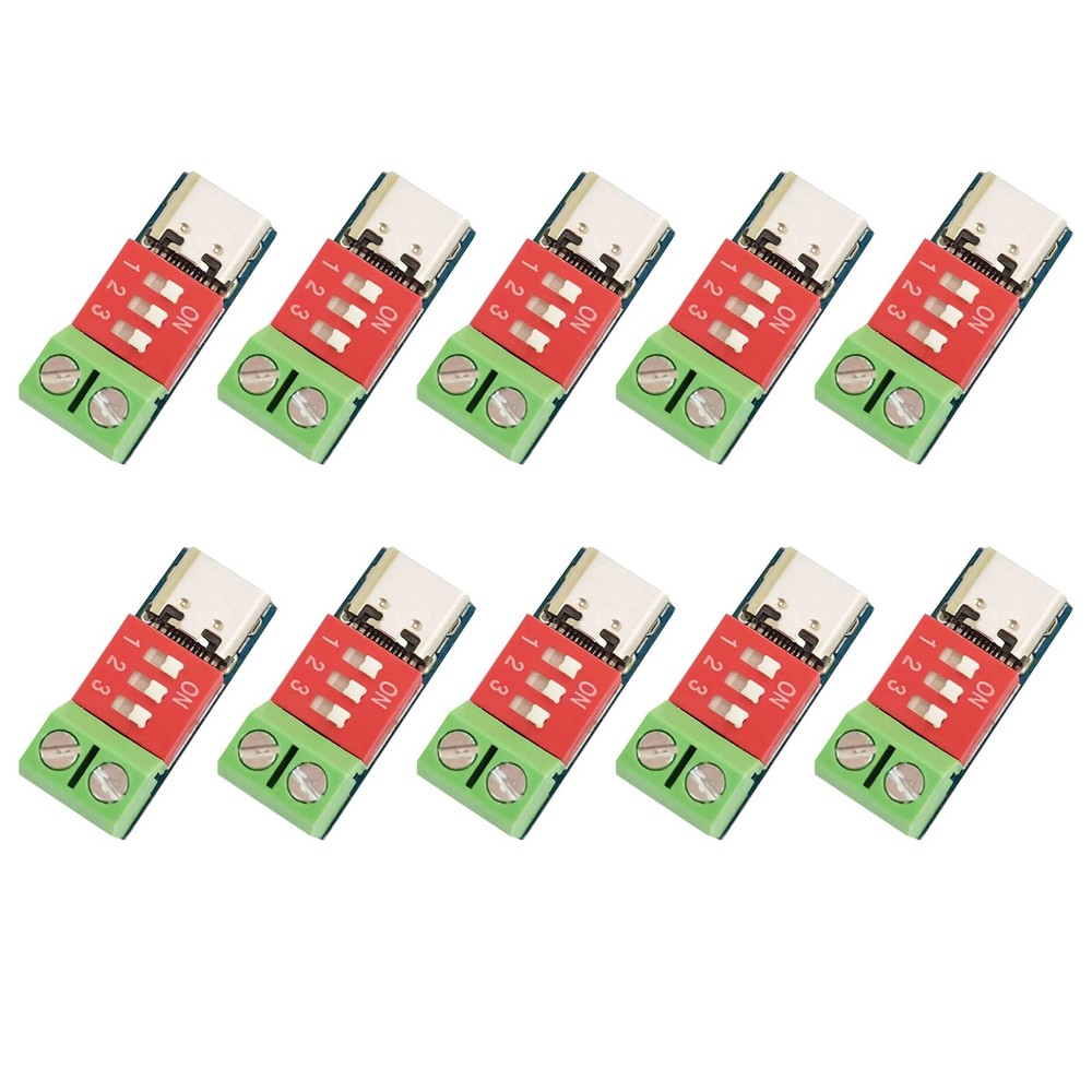 USB-C PD Trigger Module 10pcs Set Adjustable Output 20V Max Fast Charge PD3.0