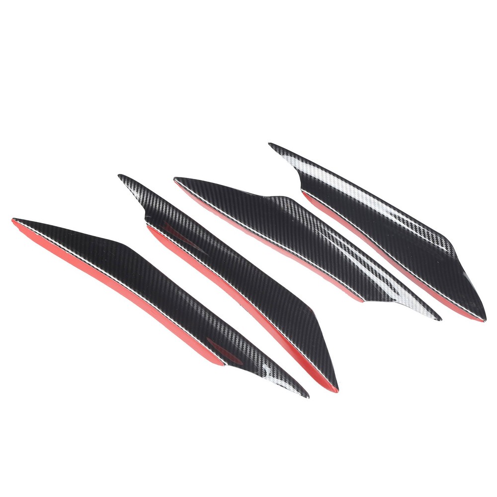 4Pcs Universal Bumper Spoiler Protective Carbon Fiber Style Front Lip Split QTYC