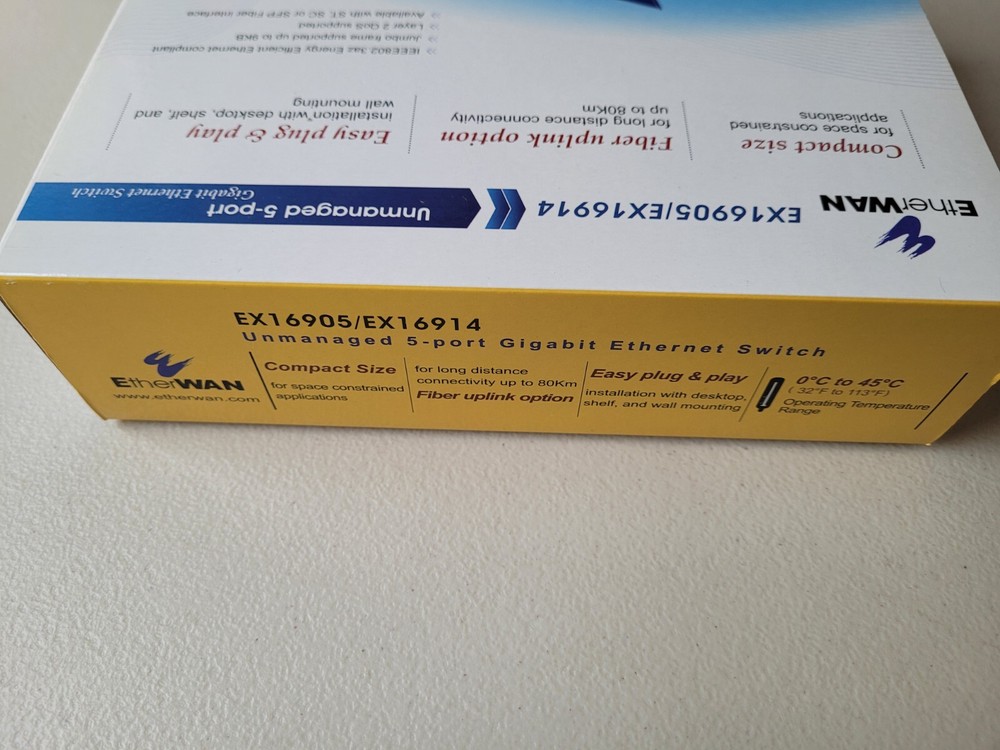BRAND NEW EtherWAN Hardened Unmanaged Gigabit Ethernet Switch EX16905