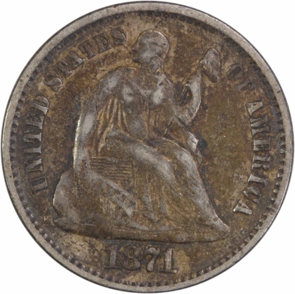 1871 Liberty Seated Silver Half Dime EF Uncertified #304