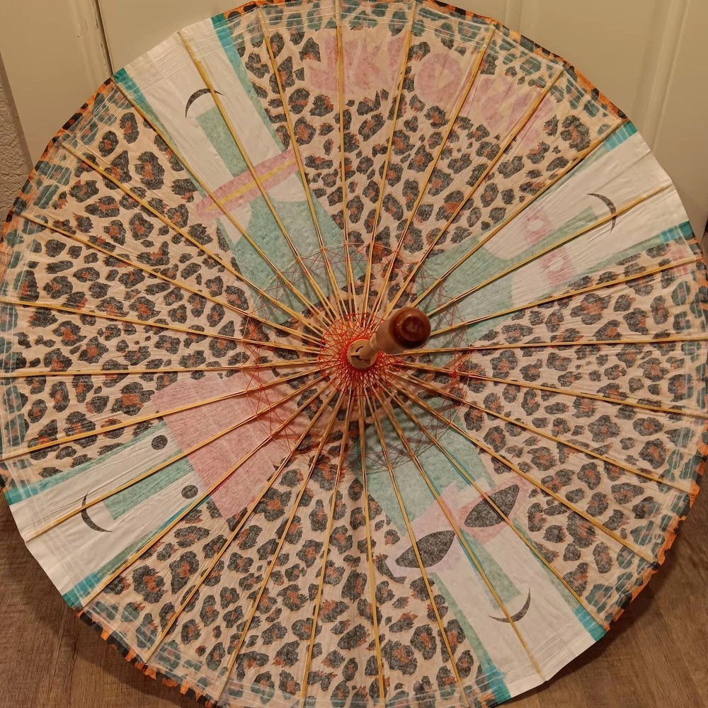 Bamboo sun umbrella from TIKI OASIS.