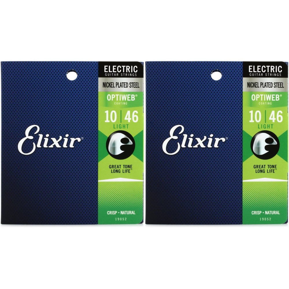 Elixir Strings 19052 Optiweb Electric Guitar Strings - .010-.046 Light (2-pack)