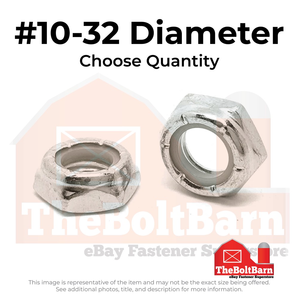 #10-32 316 Stainless Steel Nylon Insert Hex Jam Nuts (Pick Quantity)