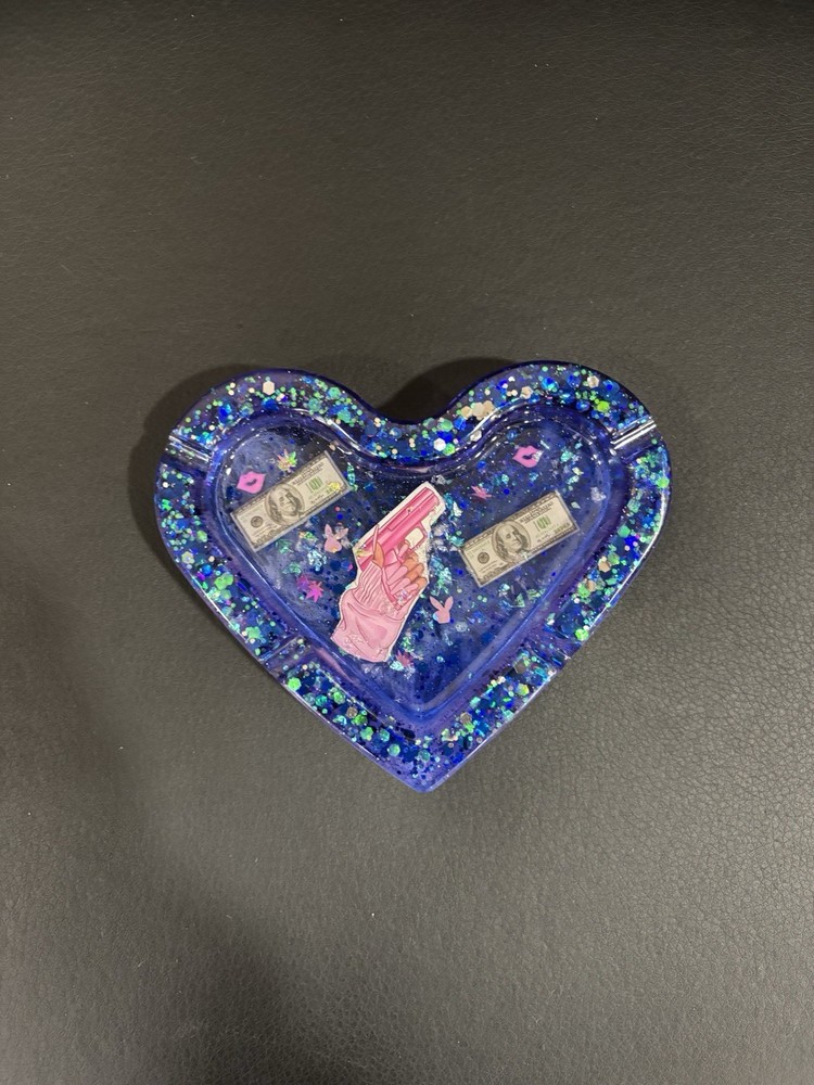 Blue Heart Ashtray