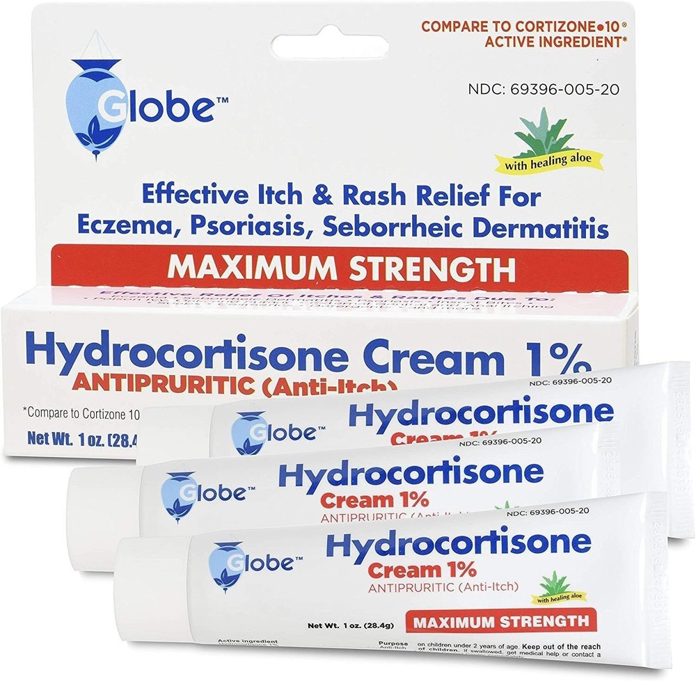 Hydrocortisone Cream 1% with Aloe 3 Pack Anti-Itch