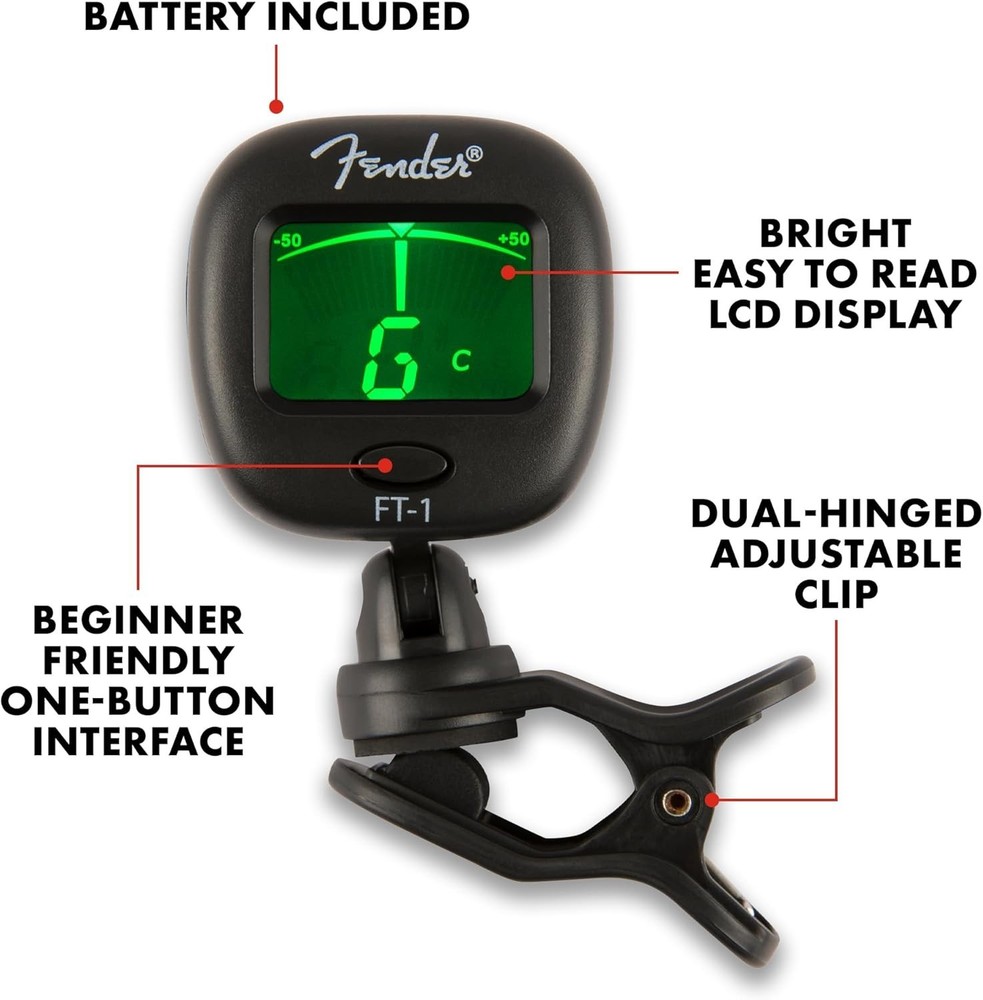 Fender FT-1 Professional Guitar Tuner Clip On