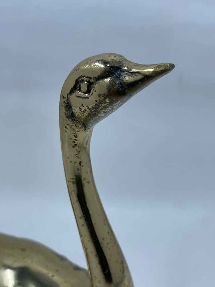 Vintage Solid Brass Swan Long Neck Figurine