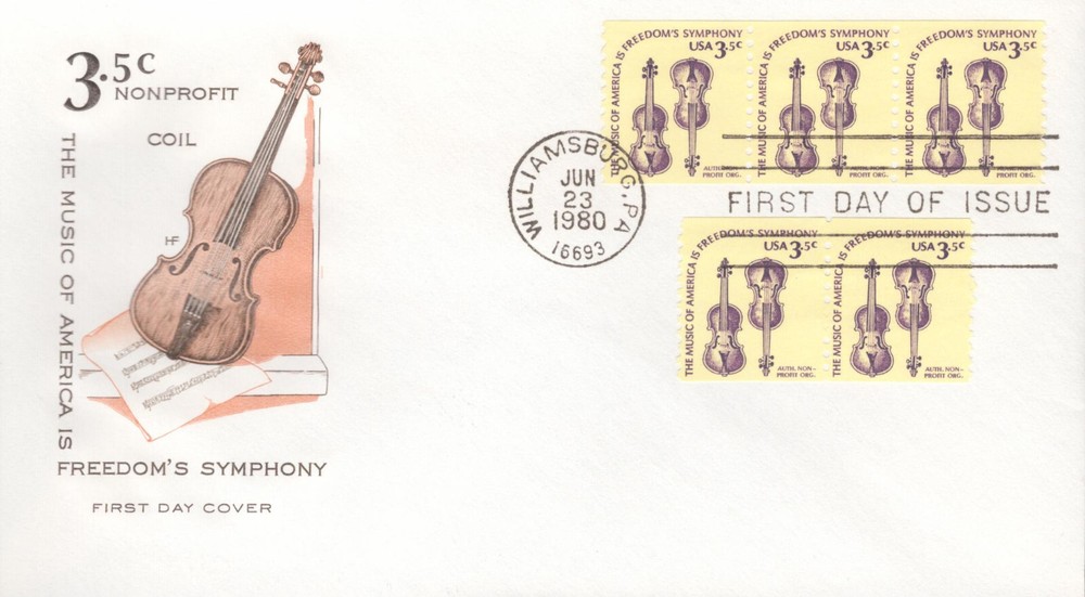 1980 FDC - Scott# 1813  - 3.5-cent Coil Issue - Farnam Cachet