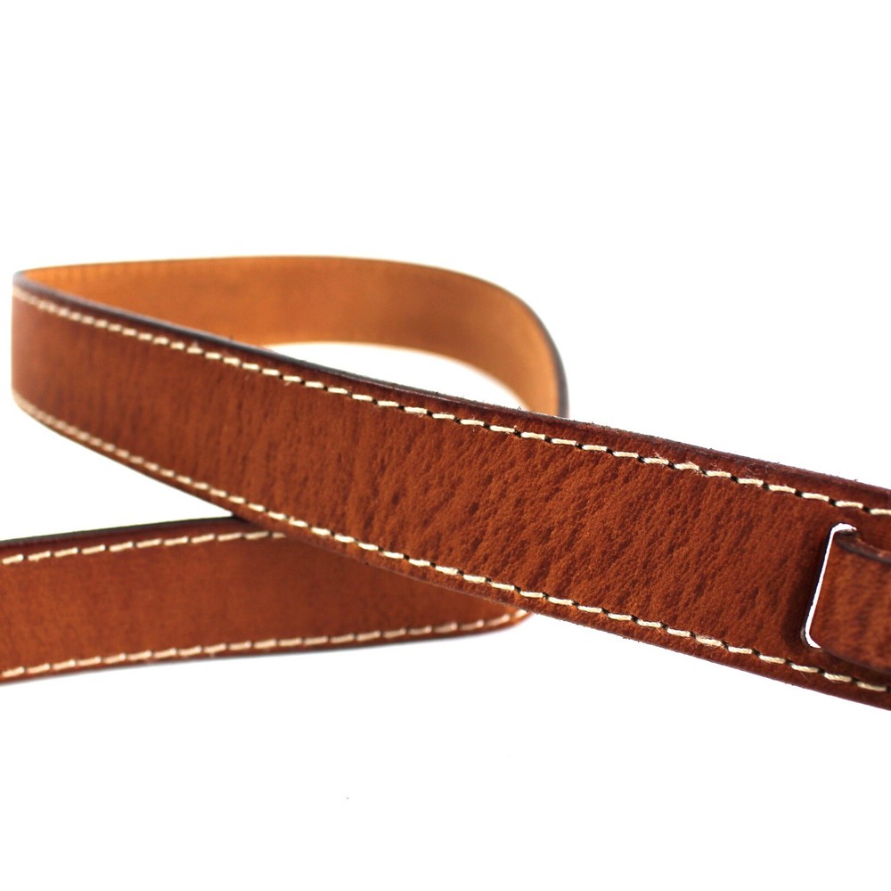 Walker & Williams M-14 Saddle Tan Premium Grain Leather Mandolin Strap