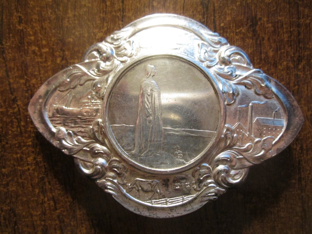 NORWAY BROOCH with 2 KRONER 1914 CONSTITUTION CENTENNIAL SILVER COIN