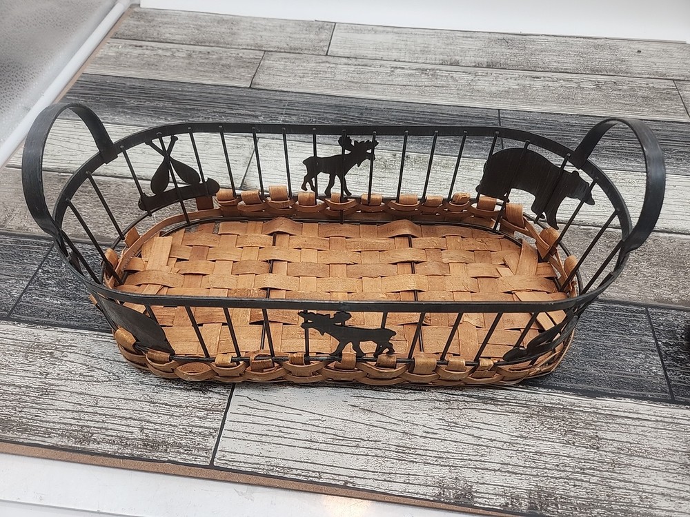 Bear, Moose, and Canoe Basket [22]