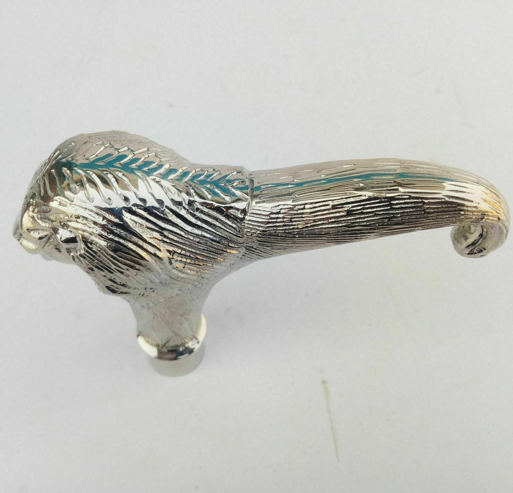 Antique Solid Designer Silver Brass Lion Head Handle for Walking Cane Stick Gift