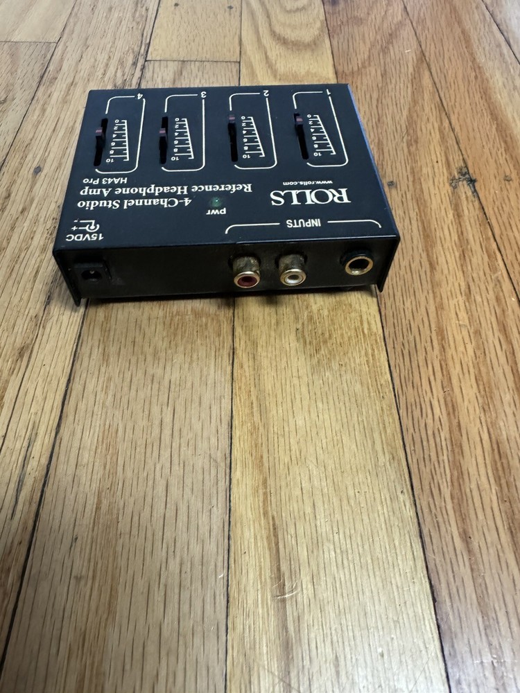 Black ROLLS 4 Channel Studio Reference Headphone Amp HA43 Pro Tested WORKS