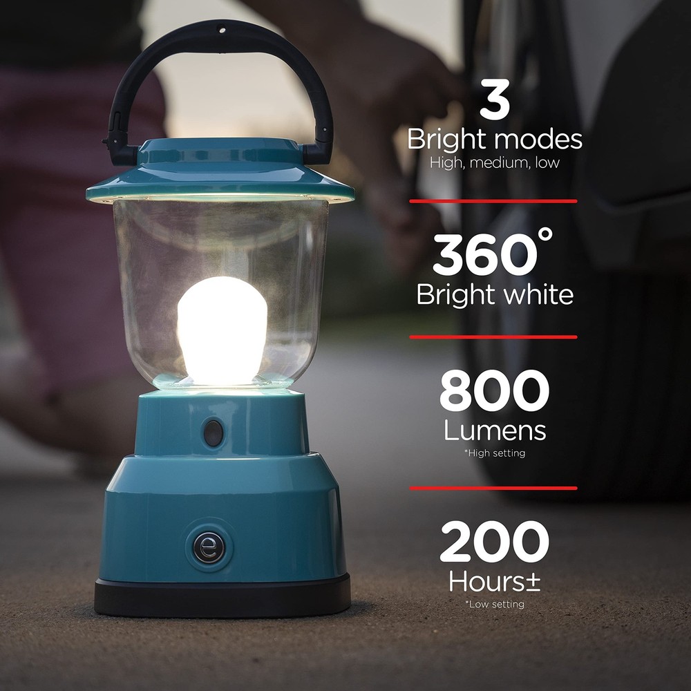 Enbrighten LED Large Camping Lantern, Battery Lantern USB, Teal