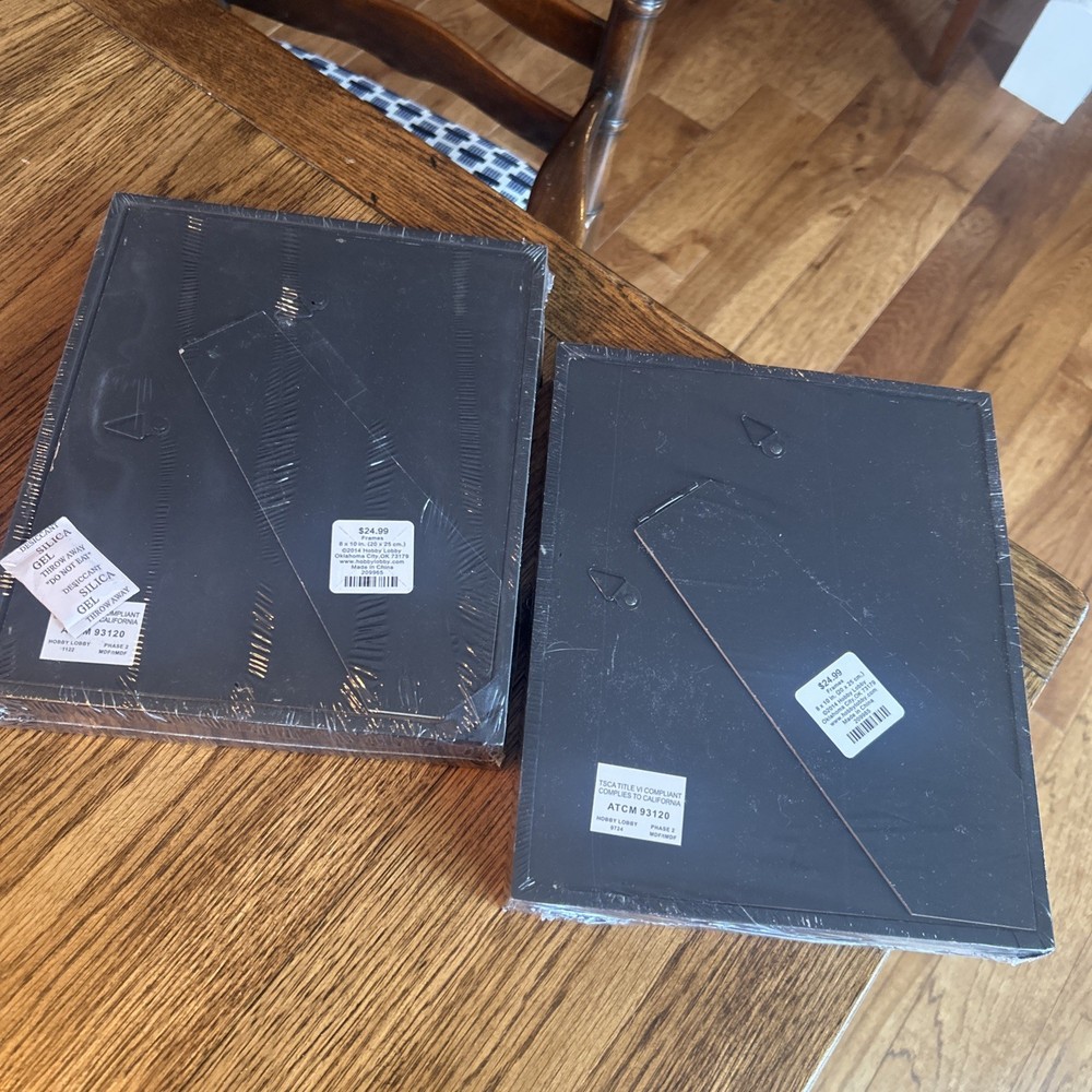 (2) 8” X 10” Display Cases, Solid Wood, Hinged, New