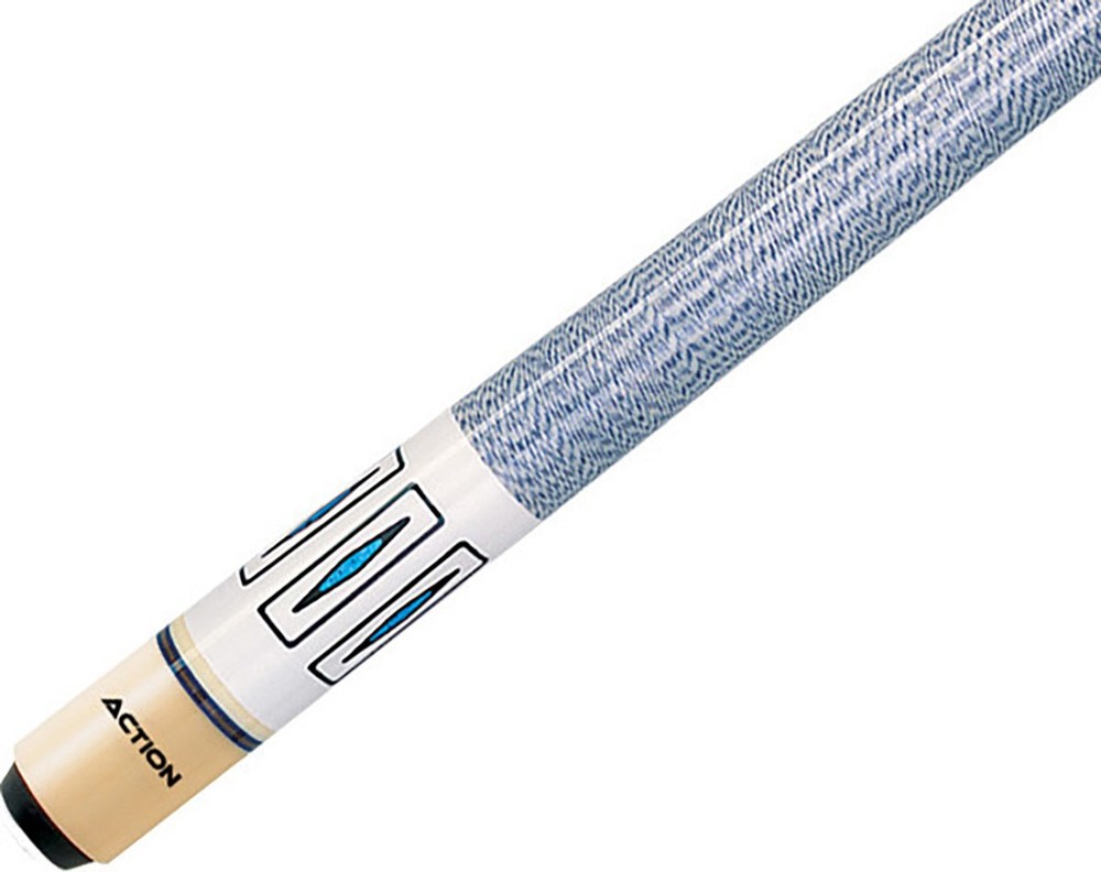 Action Impact IMP21 White & Blue Diamond Points Pool/Billiards Cue Stick