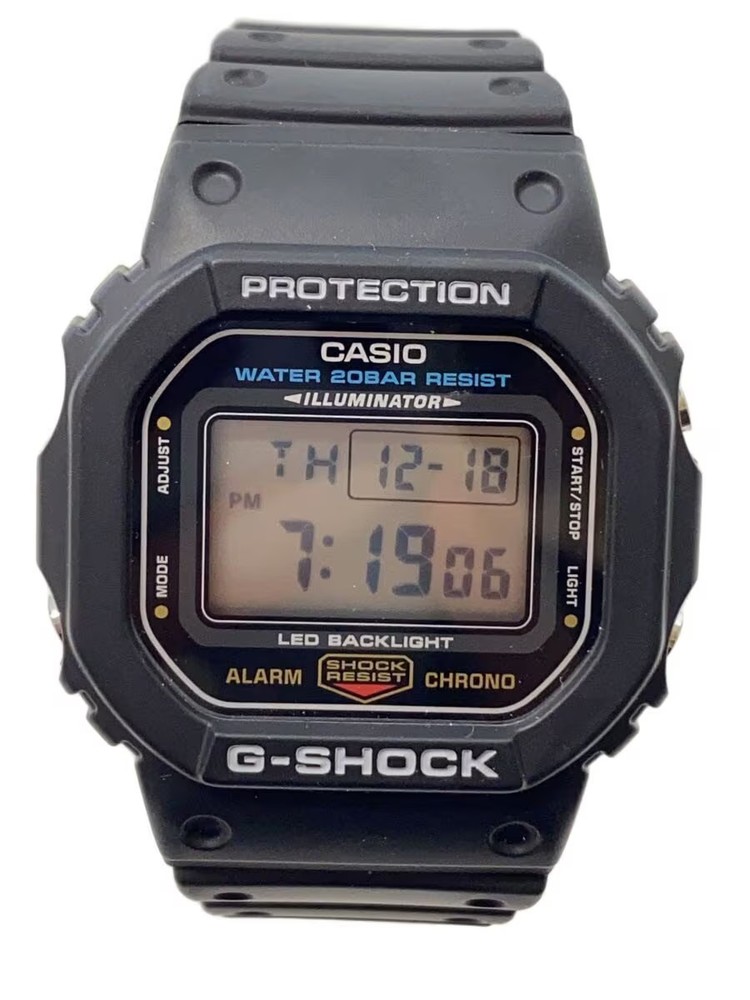 CASIO Quartz Watch G SHOCK Analog Rubber BLK BLK SS