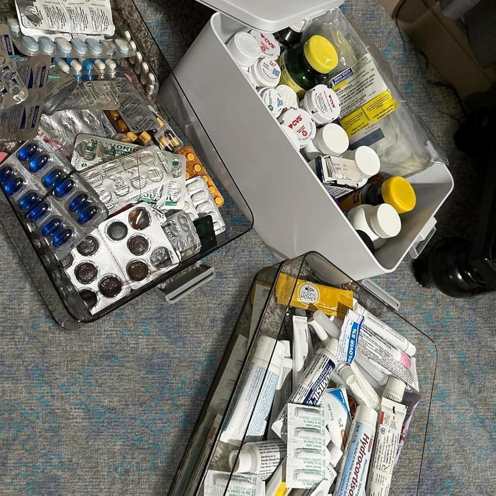 4-Tier Medicine Storage Box Cabinet