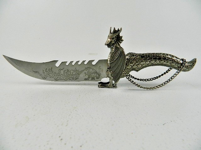 Dragon Dagger 15 Inches Stainless with Etchings on Blade
