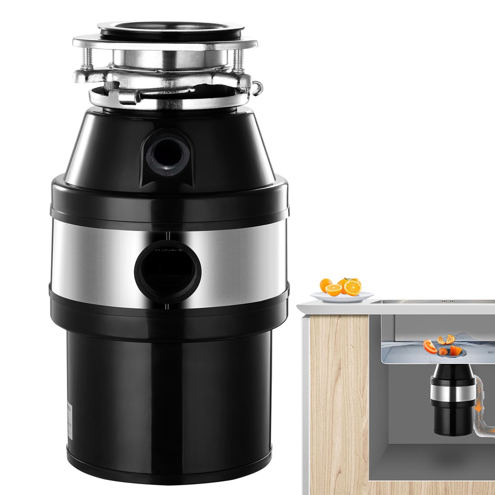 3/4 HP Garbage Disposal Stainless Steel Food Waste Disposer Continuous Feed