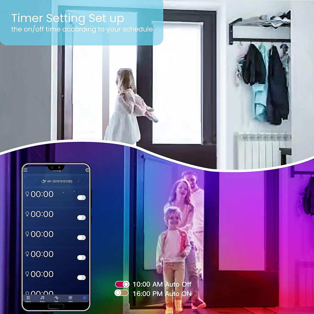 50 FT LED Strip Lights,Bluetooth LED Lights (App+Remote +Mic)