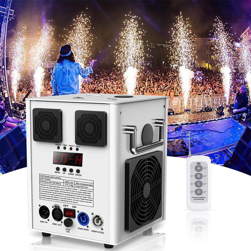 700W Cold Spark Machine DJ Party Stage Firework Show & Flight Case