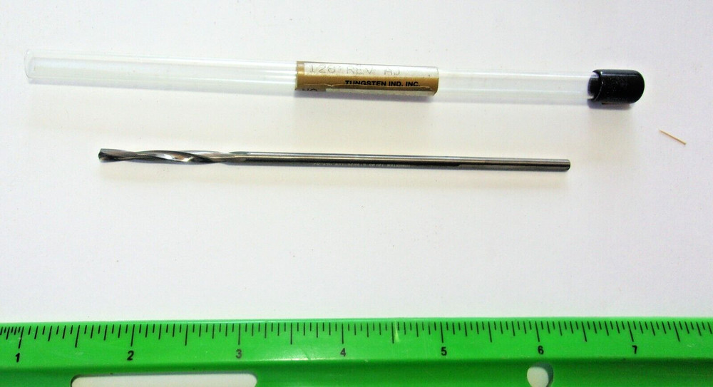 1 - #30 Carbide Drill Bit Tungsten Ind. 3 Flat Shank .128 Extension Drill Bit