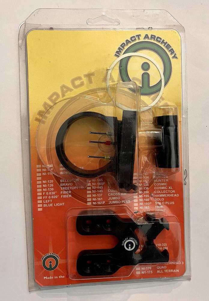 IMPACT ARCHERY 3 PIN HUNTING/TARGET BOW SIGHT NI-103 ORBIT