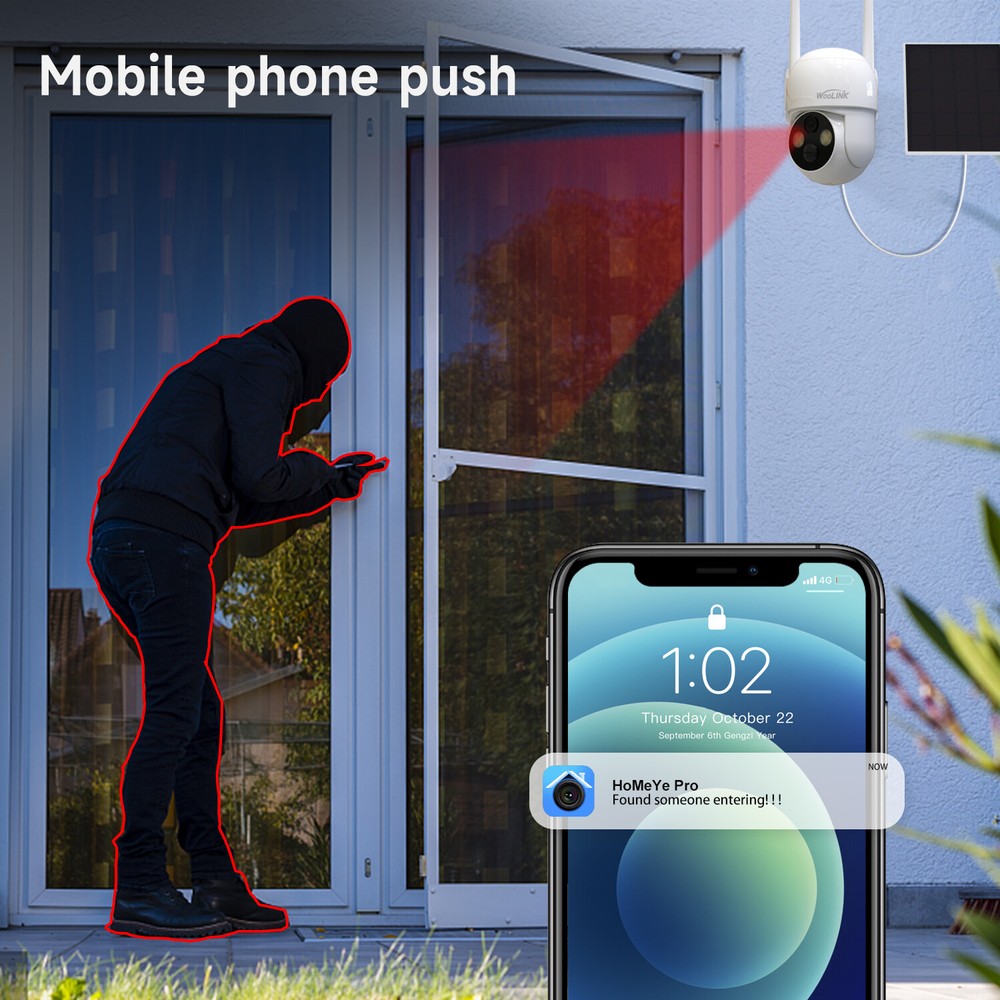 2 Pack Solar Camera Wireless Security Camera System WiFi Battery Camera Outdoor