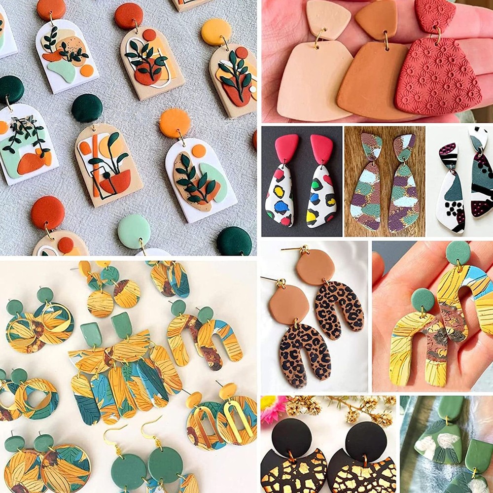 21Pcs Clay Earring Cutters Polymer Clay Tool DIY Ceramic Craft Cutting Mold