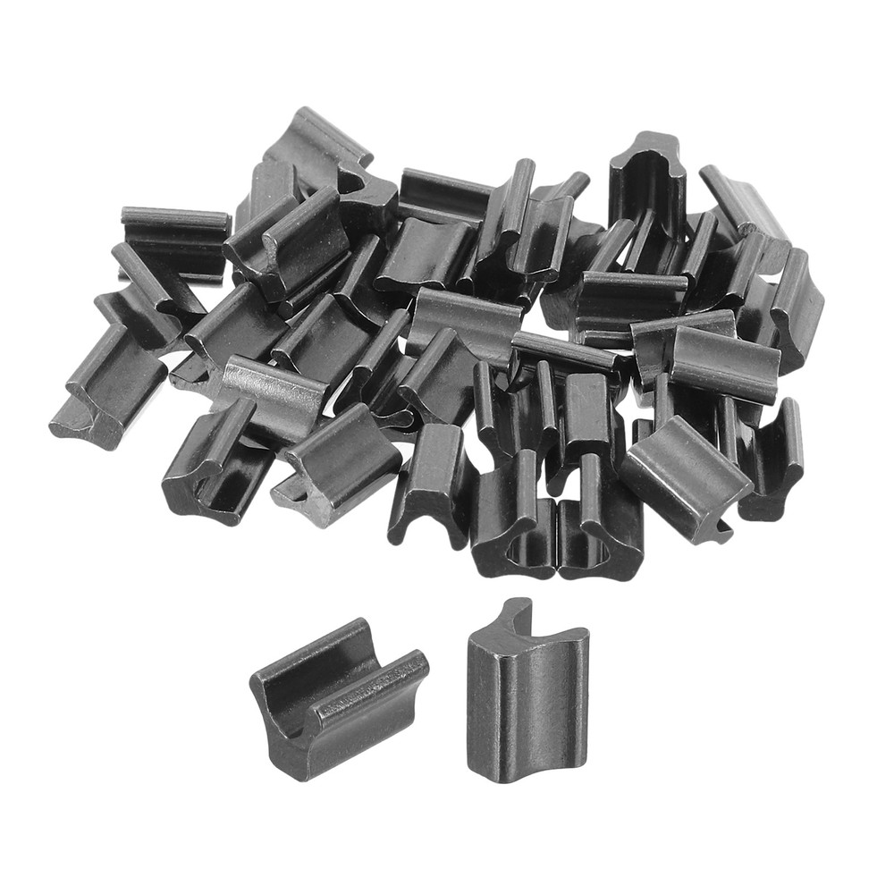 40Pcs Zipper Slider Retainers - #8 Top Stoppers for Replacing, Metallic Black