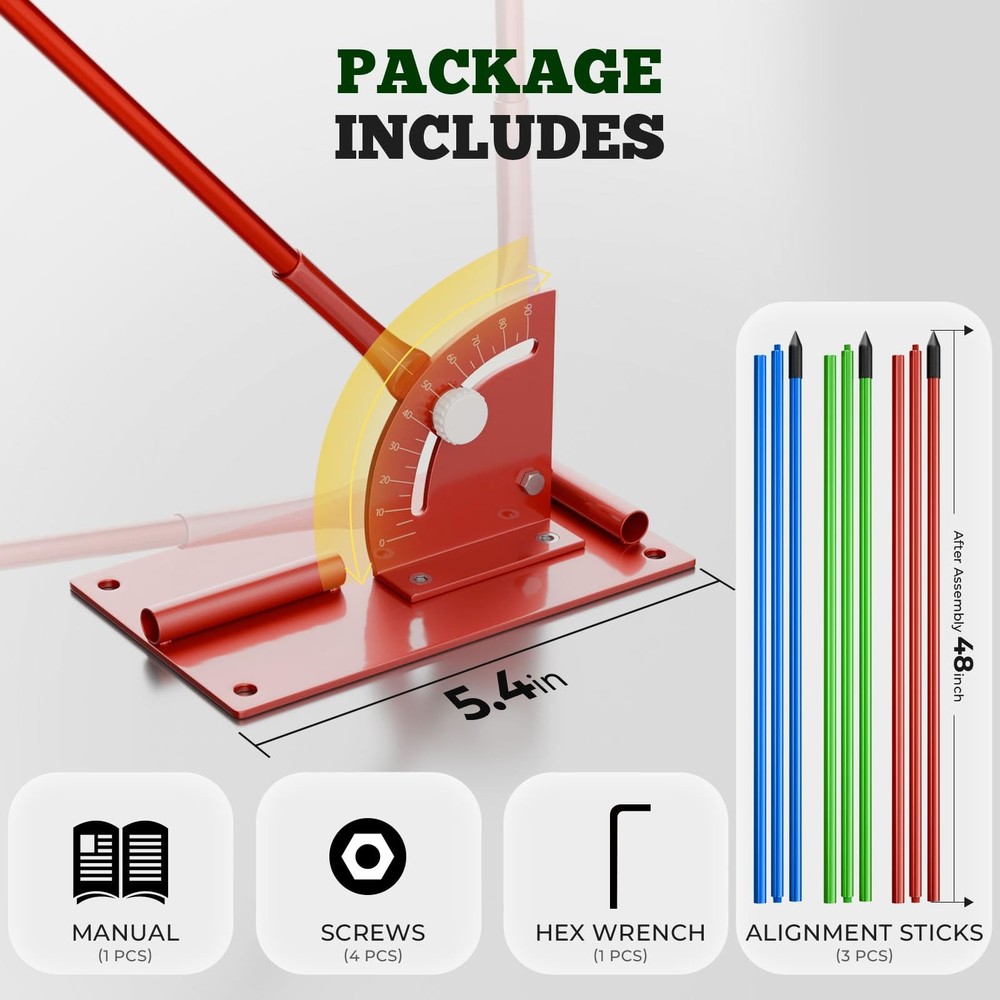 Golf Alignment Stick Holder - Metal Golf Alignment Sticks, Three-Hole Holder,