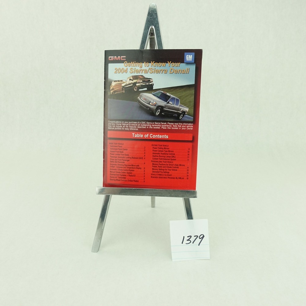 2004 GMC Sierra Owners Manual with Binder