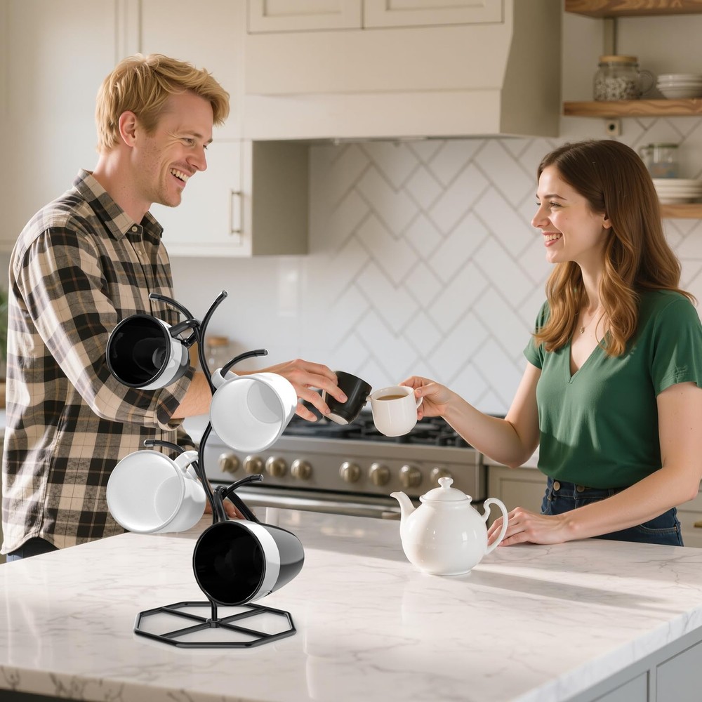 Beesini 2 Pack Coffee Mug Holders Tree, Metal Mug Holder, Decorative Mug Rack...