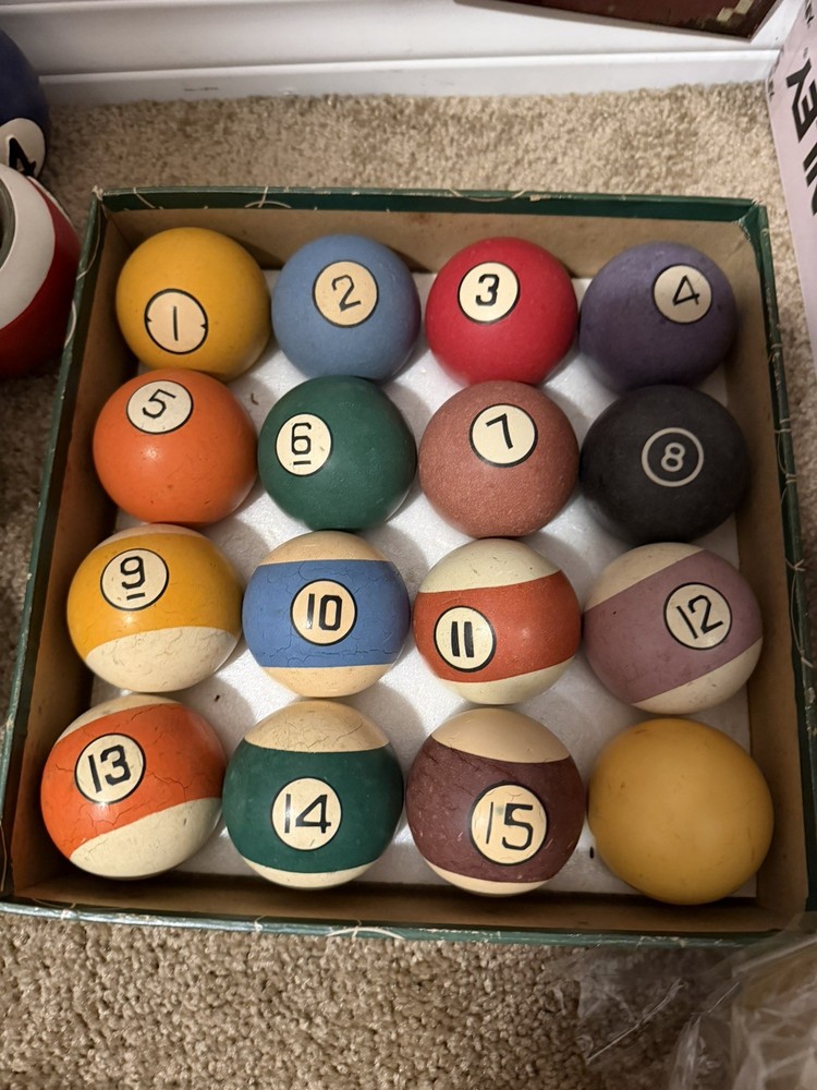 Vintage Billiard Pool Balls 2 1/4" Set