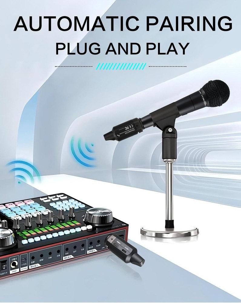 Aroma Wireless XLR Transmitter and Receiver, Professional UHF Wireless Microphon