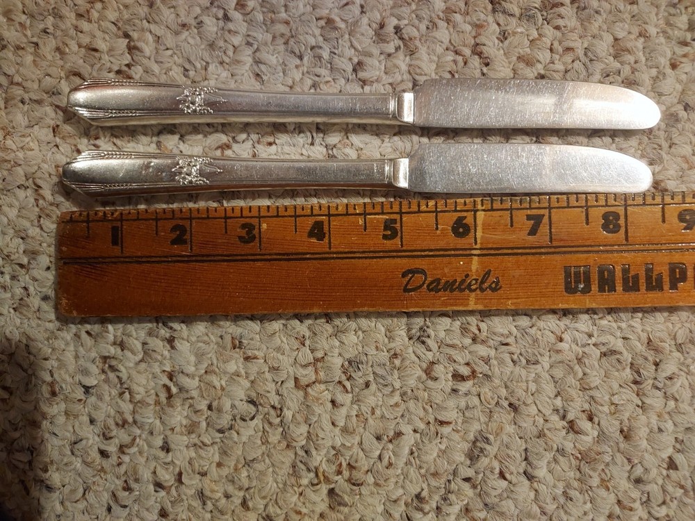2 Dinner Knives HIAWATHA Silverplate