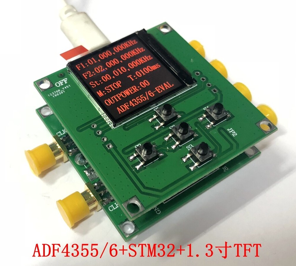 ADF4355 54M-6800MHz Phase Loop RF Source Board +OLED +STM32 Control +PC software
