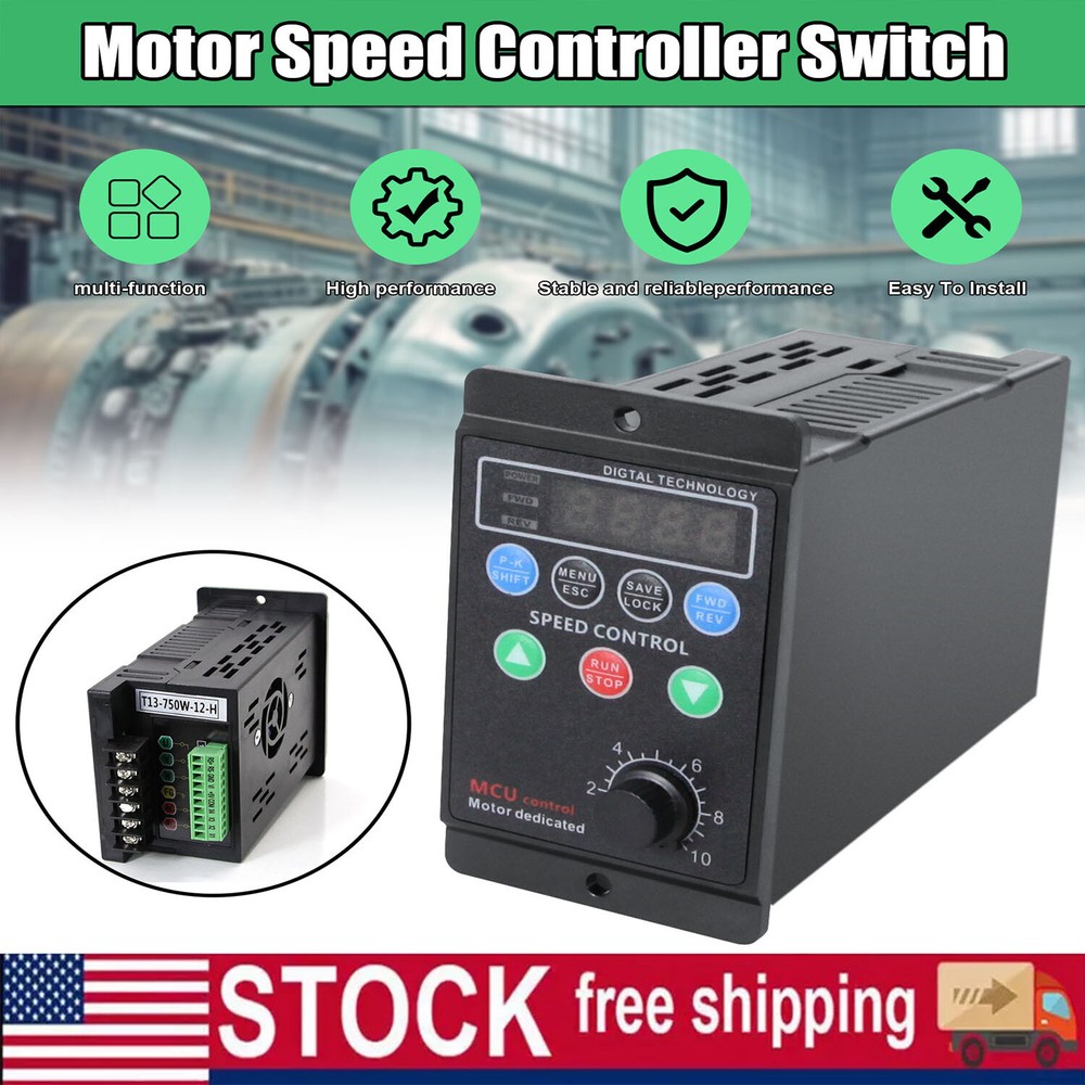 Single To 3 Phase 750W 1HP 110/220V Variable Frequency Drive Inverter VFD VSD