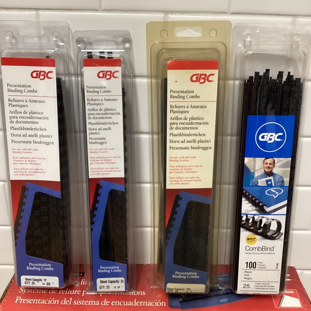 GBC Docubind Binding Machine Paper Comb Punch Binder Binding Covers Combs Lot