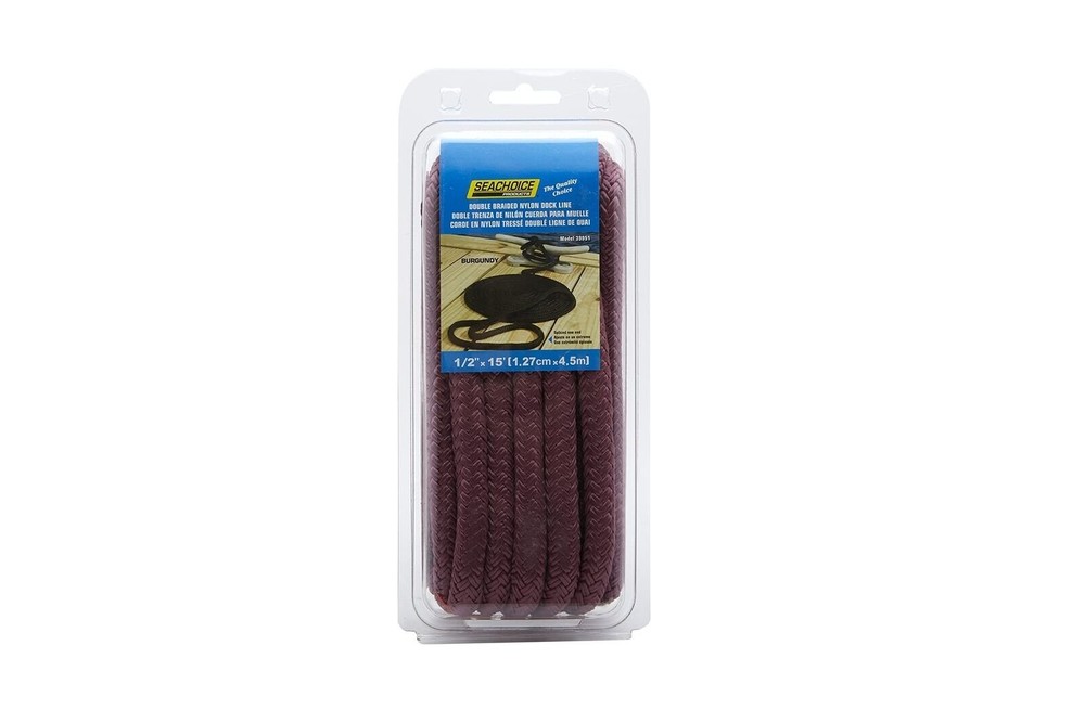 Seachoice DB Braid Dock LINE - Burgandy - 1/2" X 15'