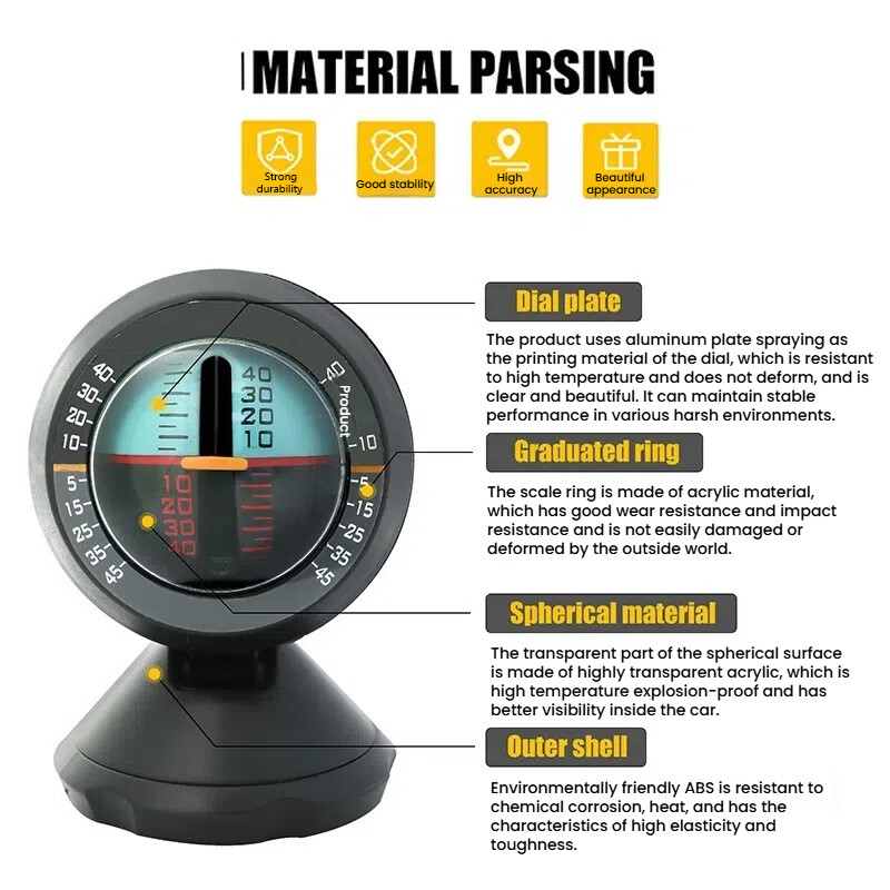AD Slope Meter Angle Slope Car Inclinometer Indicator Gradient Balancer Tool