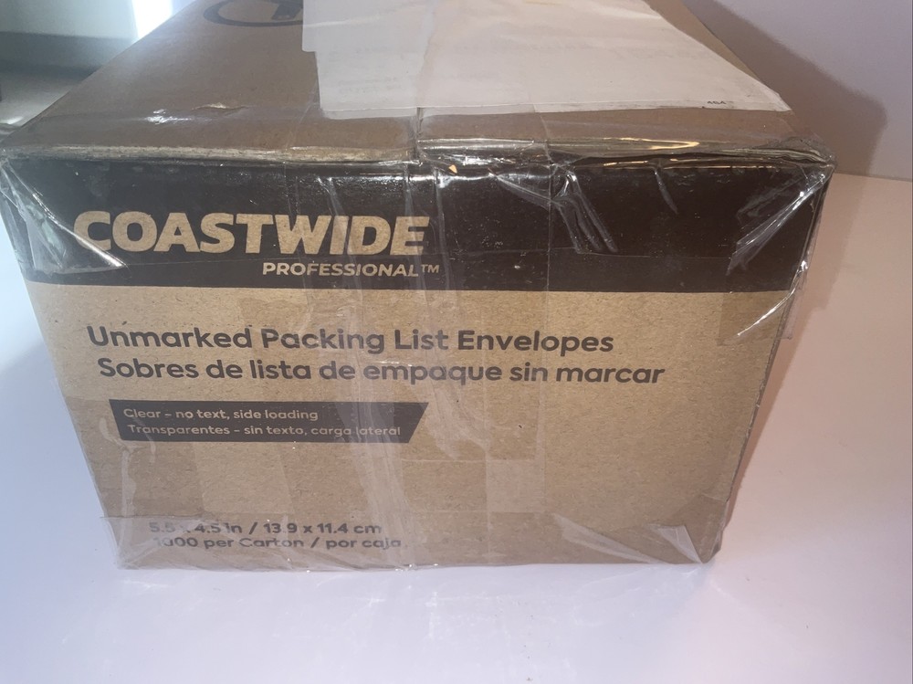 4.5" x 5.5" Plain Face No Print Packing List Envelopes Back Load, 1000 Pieces