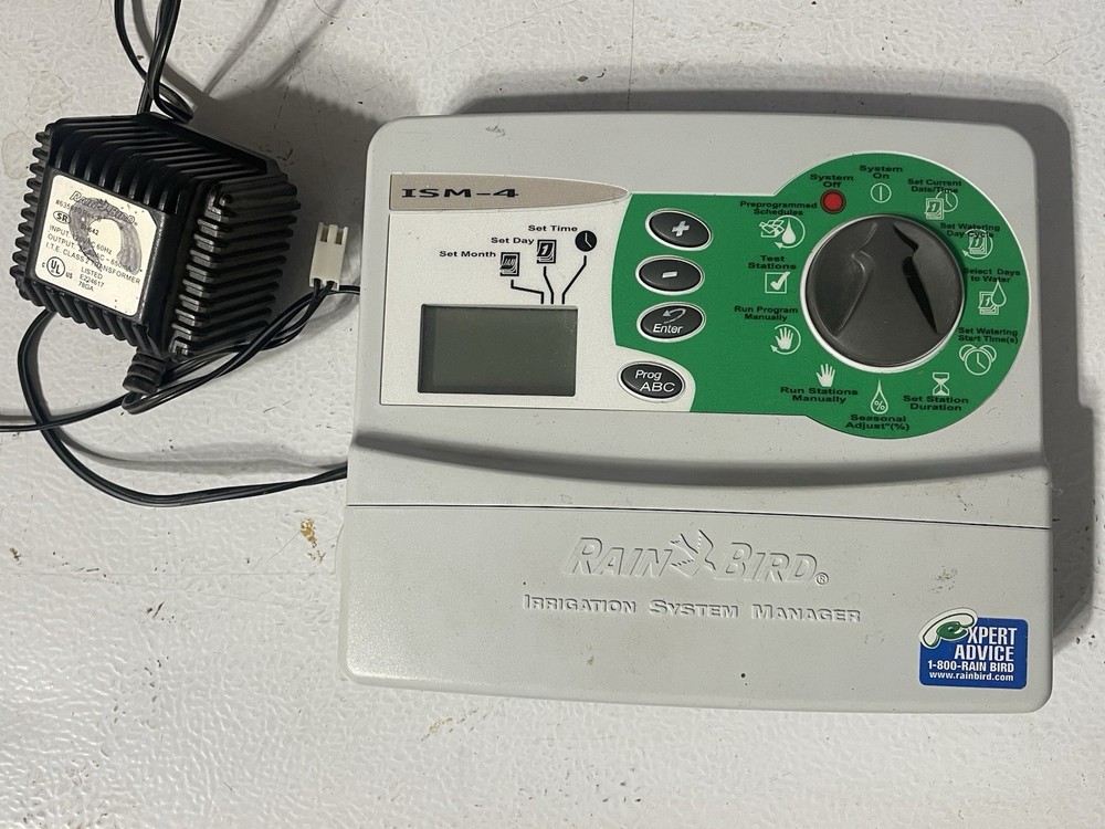 Rain Bird Automatic Sprinkler Timer 4 Zone 3 Programs ISM-4 Used