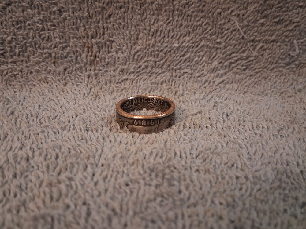 1989 Washington Quarters, coin ring, size 7