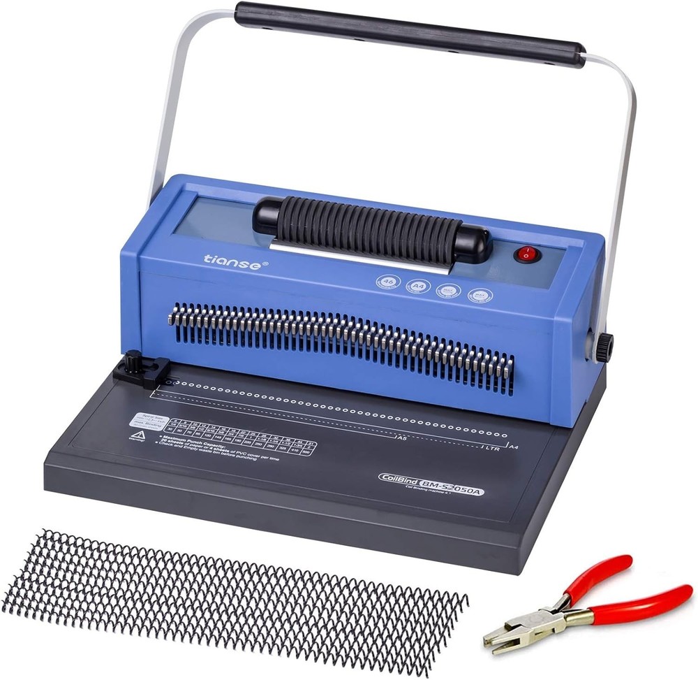Professional Spiral Coil Binding Machine with Adjustable Margin & 100 Coils