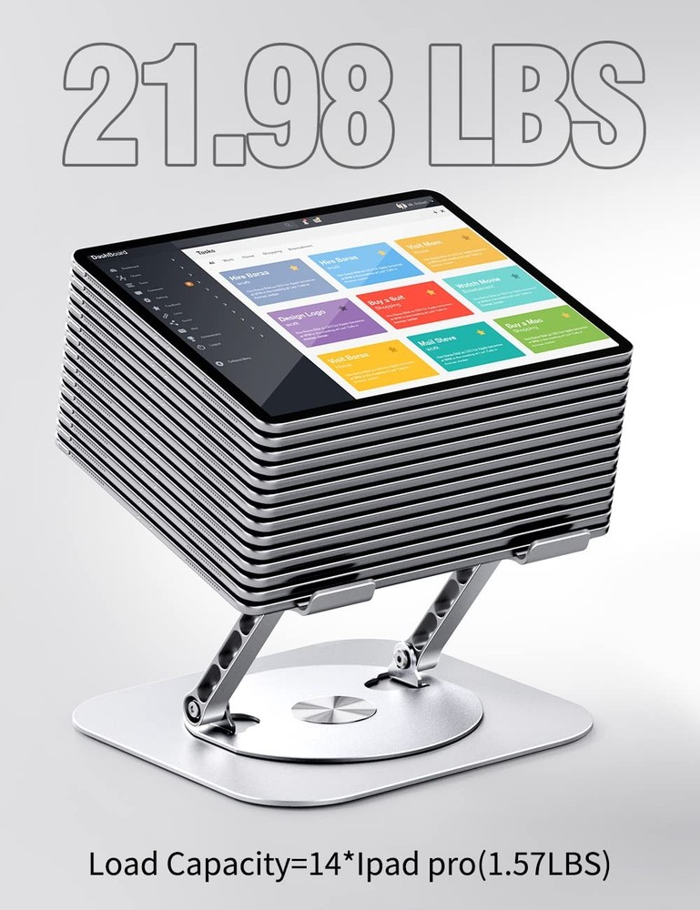 Adjustable Computer Stand with 360 Rotating Base, Ergonimic B-Silver