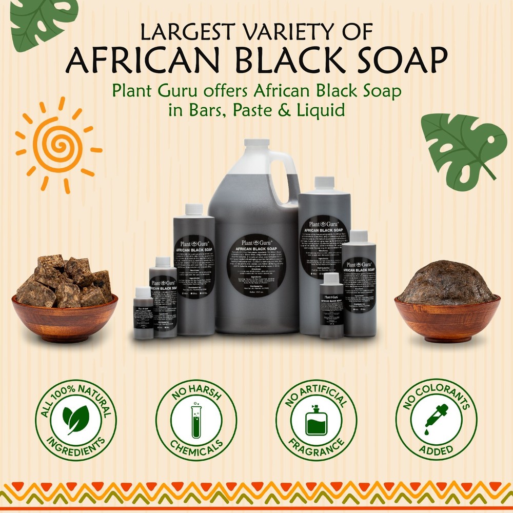 Aromatherapy African Black Soap Paste Raw Organic 100% Pure With Essential Oils
